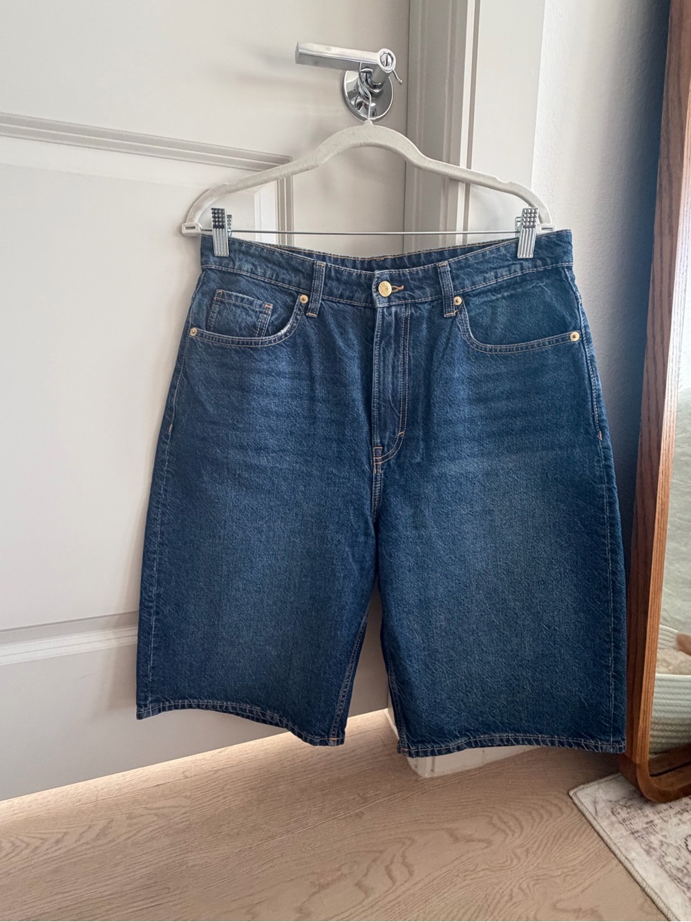 Classic women’s Denim Bermuda Shorts - Dark Blue